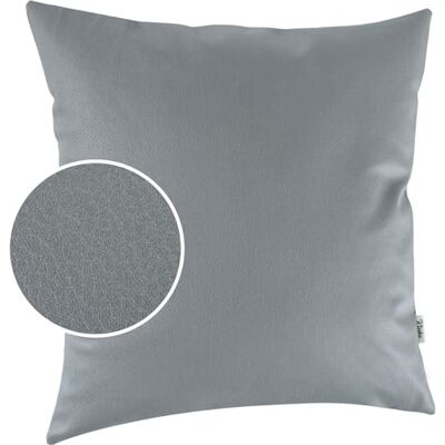 Kisska Örngott konstläder dekorativ kudde soffkudde läder örngott kudde KUMO ljusgrå 40 x 40 cm utan fyllning Kisska Örngott konstläder dekorativ kudde soffkudde läder örngott kudde KUMO ljusgrå 40 x 40 cm utan fyllning