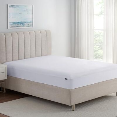 Serta mjuk toppmadrassöverdrag, 99 cm x 190 cm luktförebyggande och fläckbeständigt vattentätt madrassskydd, 45 cm elastisk djup ficka för säker passform, dubbel madrassdyna, vit Serta mjuk toppmadrassöverdrag, 99 cm x 190 cm luktförebyggande och fläckbeständigt vattentätt madrassskydd, 45 cm elastisk djup ficka för säker passform, dubbel madrassdyna, vit