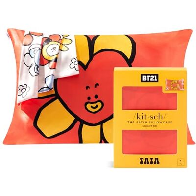 kitsch x BT21 satinörngott med dragkedja för hår och hud, mjukare än silkesörngott, drottning kuddfodral, maskintvättbara, skrynkelfria, kylande satinörngott standardstorlek 48 x 66 cm (sata) kitsch x BT21 satinörngott med dragkedja för hår och hud, mjukare än silkesörngott, drottning kuddfodral, maskintvättbara, skrynkelfria, kylande satinörngott standardstorlek 48 x 66 cm (sata)