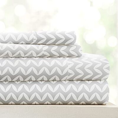 Linen Market 3-delat set med sängkläder (grå Chevron) – sov bättre än någonsin med dessa ultramjuka och kylande lakan för din dubbelsäng – djup ficka passar 40 cm madrass Linen Market 3-delat set med sängkläder (grå Chevron) – sov bättre än någonsin med dessa ultramjuka och kylande lakan för din dubbelsäng – djup ficka passar 40 cm madrass