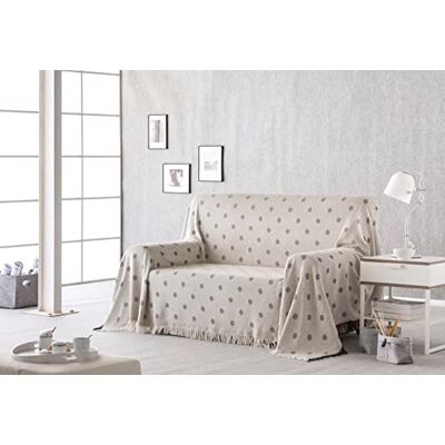 Estoralis Polka prickar Sängöverkast med modern design Rutigt överkast för säng och soffa Prickig modell Brun Överkast (170–260 cm bred) med fransar Estoralis Polka prickar Sängöverkast med modern design Rutigt överkast för säng och soffa Prickig modell Brun Överkast (170–260 cm bred) med fransar