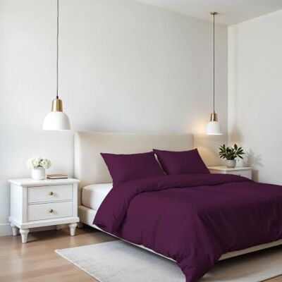 Italian Bed Linen ELEGANT PARUR, Plommon, Dubbel Italian Bed Linen ELEGANT PARUR, Plommon, Dubbel