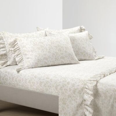 Lush Decor Garden of Flowers Ruffle 6-delad lakanset, hel, neutral och vit Lush Decor Garden of Flowers Ruffle 6-delad lakanset, hel, neutral och vit