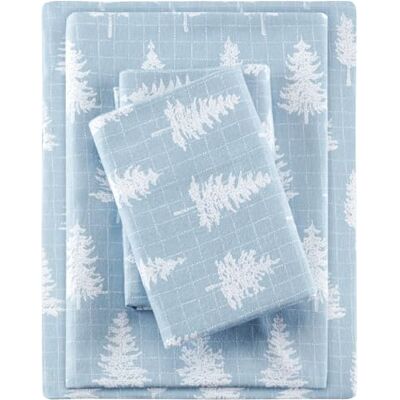 SLEEP PHILOSOPHY True North mysig flanell varmt 100% bomullslakan nyhet tryck djur stjärnor söt ultramjuk kallt väder sängkläder set, full, blå skog 4 delar SLEEP PHILOSOPHY True North mysig flanell varmt 100% bomullslakan nyhet tryck djur stjärnor söt ultramjuk kallt väder sängkläder set, full, blå skog 4 delar