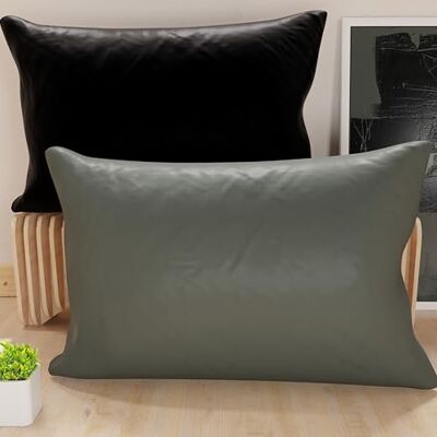 PETTI Artigiani Italiani – 1 par örngott 50 x 30 cm av mikrofiber, dekorativ kudde för sovrum, soffa, set med 2 örngott, dubbelsidigt örngott grå och svart PETTI Artigiani Italiani – 1 par örngott 50 x 30 cm av mikrofiber, dekorativ kudde för sovrum, soffa, set med 2 örngott, dubbelsidigt örngott grå och svart