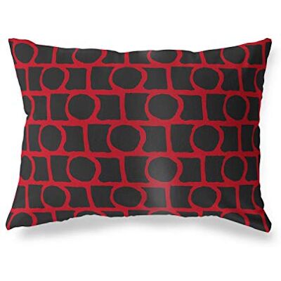 Bonamaison dekorativt kuddöverdrag röd & svart, prydnadskuddöverdrag, heminredning örngott för vardagsrum, soffa, sovrum, storlek: 35 x 50 cm – designad och tillverkad i Turkiet Bonamaison dekorativt kuddöverdrag röd & svart, prydnadskuddöverdrag, heminredning örngott för vardagsrum, soffa, sovrum, storlek: 35 x 50 cm – designad och tillverkad i Turkiet
