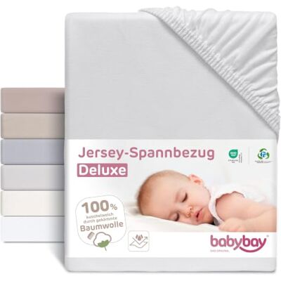babybay Jersey dra-på-lakan Deluxe med membran lämplig för modell Maxi, midi, boxhoppning, komfort och komfort Plus, delikat grå babybay Jersey dra-på-lakan Deluxe med membran lämplig för modell Maxi, midi, boxhoppning, komfort och komfort Plus, delikat grå