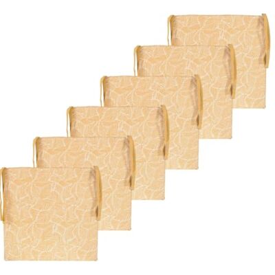Atout Ciel Set med 6 fyrkantiga stolsöverdrag 40 x 40 cm, gul tryckt/enfärgad Atout Ciel Set med 6 fyrkantiga stolsöverdrag 40 x 40 cm, gul tryckt/enfärgad