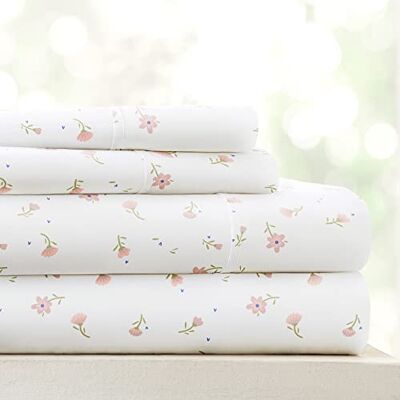 Linen Market 3-delat set med sängkläder (rosa blommig) – sov bättre än någonsin med dessa ultramjuka och kylande lakan för din dubbelsäng – djup ficka passar 40 cm madrass Linen Market 3-delat set med sängkläder (rosa blommig) – sov bättre än någonsin med dessa ultramjuka och kylande lakan för din dubbelsäng – djup ficka passar 40 cm madrass
