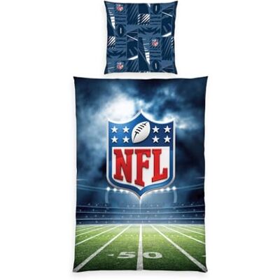 Herding NFL sängkläder, örngott 80 x 80 cm ca, påslakan ca 135 x 200 cm, med dragkedja och vändbart mönster, blå/grön, 100% bomull Herding NFL sängkläder, örngott 80 x 80 cm ca, påslakan ca 135 x 200 cm, med dragkedja och vändbart mönster, blå/grön, 100% bomull