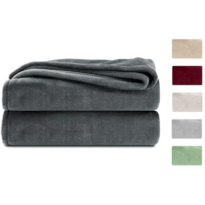 Komfortec Gosig filt, fluffig, Oeko-TEX certifierad, 260 g/m² fluffig fleecefilt, soffskydd och sofffilt, 220 x 240, antracit Komfortec Gosig filt, fluffig, Oeko-TEX certifierad, 260 g/m² fluffig fleecefilt, soffskydd och sofffilt, 220 x 240, antracit