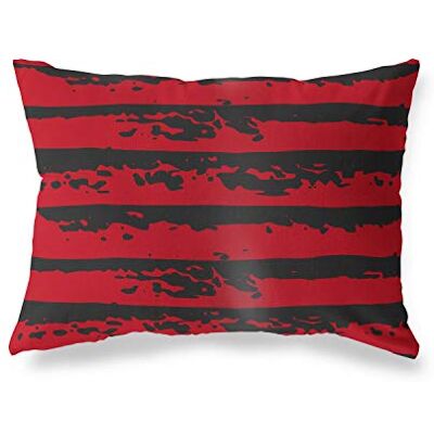 Bonamaison dekorativt kuddöverdrag, röd svart prydnadskuddöverdrag, heminredning örngott för vardagsrum, soffa, sovrum, storlek: 45 x 60 cm – designad och tillverkad i Turkiet Bonamaison dekorativt kuddöverdrag, röd svart prydnadskuddöverdrag, heminredning örngott för vardagsrum, soffa, sovrum, storlek: 45 x 60 cm – designad och tillverkad i Turkiet