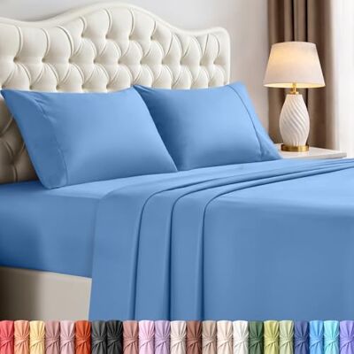 Utopia Bedding påslakanset, 4-delat påslakanset, borstad mikrofiber, krymp- och ljusbeständig, lätt att rengöra (full, holländsk blå) Utopia Bedding påslakanset, 4-delat påslakanset, borstad mikrofiber, krymp- och ljusbeständig, lätt att rengöra (full, holländsk blå)