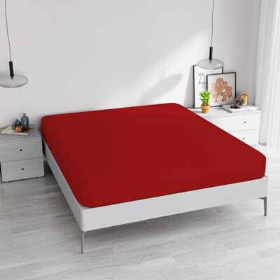 Italian Bed Linen Elegant underlakan med 35 cm hörn, röd, dubbel Italian Bed Linen Elegant underlakan med 35 cm hörn, röd, dubbel