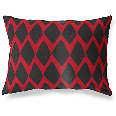 Bonamaison dekorativt kuddöverdrag, röd svart prydnadskuddöverdrag, heminredning örngott för vardagsrum, soffa, sovrum, storlek: 45 x 60 cm – designad och tillverkad i Turkiet Bonamaison dekorativt kuddöverdrag, röd svart prydnadskuddöverdrag, heminredning örngott för vardagsrum, soffa, sovrum, storlek: 45 x 60 cm – designad och tillverkad i Turkiet