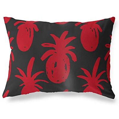 Bonamaison dekorativt kuddöverdrag, röd svart prydnadskuddöverdrag, heminredning örngott för vardagsrum, soffa, sovrum, storlek: 45 x 60 cm – designad och tillverkad i Turkiet Bonamaison dekorativt kuddöverdrag, röd svart prydnadskuddöverdrag, heminredning örngott för vardagsrum, soffa, sovrum, storlek: 45 x 60 cm – designad och tillverkad i Turkiet