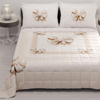 PETTI Artigiani Italiani Fyrkantigt och halvsommartäcke, 220 x 260 cm, 100 g/m², dubbelsidigt täcke, mellanstor vår, lätt täcke, beige rosett, 100% tillverkat i Italien PETTI Artigiani Italiani Fyrkantigt och halvsommartäcke, 220 x 260 cm, 100 g/m², dubbelsidigt täcke, mellanstor vår, lätt täcke, beige rosett, 100% tillverkat i Italien