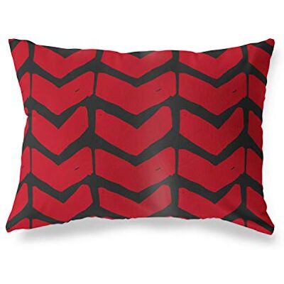 Bonamaison dekorativt kuddöverdrag, röd svart prydnadskuddöverdrag, heminredning örngott för vardagsrum, soffa, sovrum, storlek: 45 x 60 cm – designad och tillverkad i Turkiet Bonamaison dekorativt kuddöverdrag, röd svart prydnadskuddöverdrag, heminredning örngott för vardagsrum, soffa, sovrum, storlek: 45 x 60 cm – designad och tillverkad i Turkiet