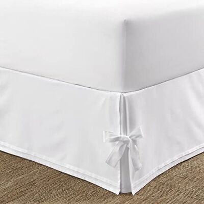 Laura Ashley Lyxig sängkjol av högsta kvalitet, lätt passform, skrynkelfri och blekningsbeständig, snygg design för heminredning, satin 100% bomull, vit, drottning Laura Ashley Lyxig sängkjol av högsta kvalitet, lätt passform, skrynkelfri och blekningsbeständig, snygg design för heminredning, satin 100% bomull, vit, drottning