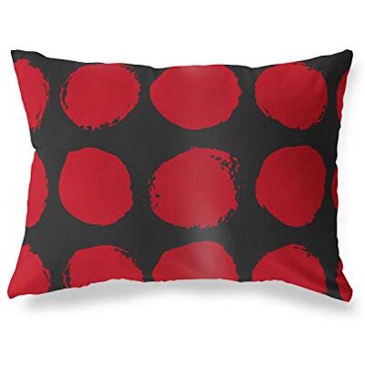 Bonamaison dekorativt kuddöverdrag röd & svart, prydnadskuddöverdrag, heminredning örngott för vardagsrum, soffa, sovrum, storlek: 35 x 50 cm – designad och tillverkad i Turkiet Bonamaison dekorativt kuddöverdrag röd & svart, prydnadskuddöverdrag, heminredning örngott för vardagsrum, soffa, sovrum, storlek: 35 x 50 cm – designad och tillverkad i Turkiet
