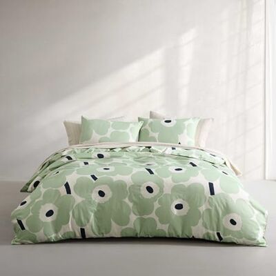 Marimekko Hel/Queen påslakanset, supermjuka organiska sängkläder med matchande örngott, blommiga sängkläder, Oeko-Tex certifierad (Unikko-grön, Full/Queen) Marimekko Hel/Queen påslakanset, supermjuka organiska sängkläder med matchande örngott, blommiga sängkläder, Oeko-Tex certifierad (Unikko-grön, Full/Queen)