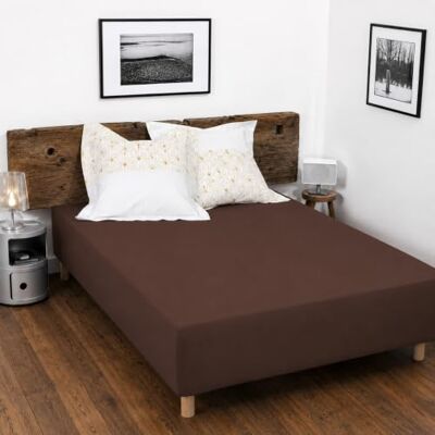HOME LINGE PASSION Påslakan 100% bomull 57 trådar/cm² storlek 160 x 200 cm choklad mössa 30 cm tät väv mjuk, andas, tvättbar HOME LINGE PASSION Påslakan 100% bomull 57 trådar/cm² storlek 160 x 200 cm choklad mössa 30 cm tät väv mjuk, andas, tvättbar