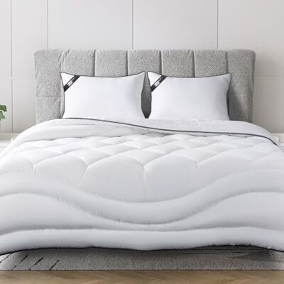 BedStory Påslakan 140 x 200 med 4 säsonger i 350 gsm mikrofiber, grå fåll med dubbla sömmar för maximal hållbarhet, 1 person täcke av högsta kvalitet och molnig komfort BedStory Påslakan 140 x 200 med 4 säsonger i 350 gsm mikrofiber, grå fåll med dubbla sömmar för maximal hållbarhet, 1 person täcke av högsta kvalitet och molnig komfort