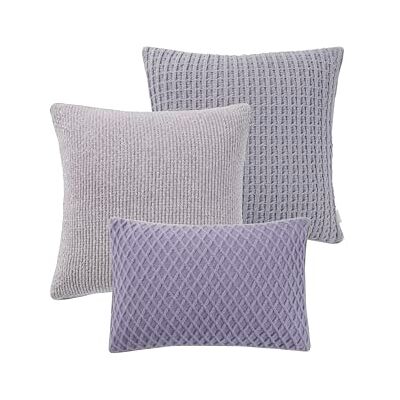 Jotex Mila örngott 3-pack, örngott med stickad framsida av högkvalitativ polyester – lila, 50 x 50, 50 x 50 och 60 x 40 cm Jotex Mila örngott 3-pack, örngott med stickad framsida av högkvalitativ polyester – lila, 50 x 50, 50 x 50 och 60 x 40 cm