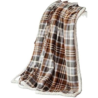 Carstens , INC. Ultra Premium supermjuka plysch sherpa fleece överdimensionerad filt 137 cm x 172 cm, Gray Chestnut pläd. Carstens , INC. Ultra Premium supermjuka plysch sherpa fleece överdimensionerad filt 137 cm x 172 cm, Gray Chestnut pläd.