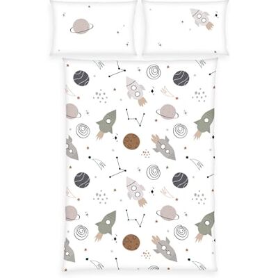 Herding babybest sängkläder rymd, örngott ca 40 x 60 cm, påslakan ca. 100 x 135 cm, med hotellinslag och märkesdragkedja, 100% bomull/Renforcé Herding babybest sängkläder rymd, örngott ca 40 x 60 cm, påslakan ca. 100 x 135 cm, med hotellinslag och märkesdragkedja, 100% bomull/Renforcé