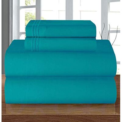 Elegant Comfort Elegant komfort lyx 1 500 premium hotellkvalitet mikrofiber 4-delat lakanset – skrynkelbeständigt, elastiskt dra-på-lakan runt, djup ficka upp till 40 cm, tvilling/dubbel XL, turkos Elegant Comfort Elegant komfort lyx 1 500 premium hotellkvalitet mikrofiber 4-delat lakanset – skrynkelbeständigt, elastiskt dra-på-lakan runt, djup ficka upp till 40 cm, tvilling/dubbel XL, turkos
