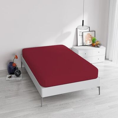 Italian Bed Linen Elegant underlakan med 35 cm hörn, vinröd, mellanstor Italian Bed Linen Elegant underlakan med 35 cm hörn, vinröd, mellanstor