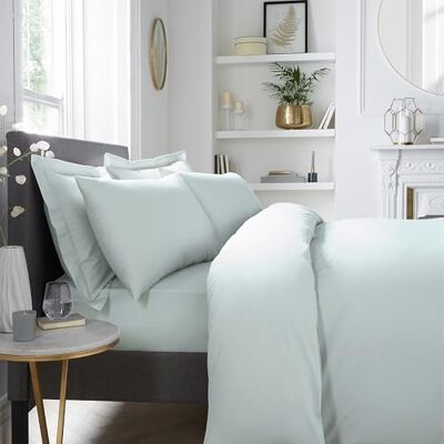 Serene Lugnt mintgrönt dra-på-lakan – sängkläder i en storlek (190 x 90 x 32 cm) – mjuk polybomull – elastiska hörn – tvättbara gröna lakan Serene Lugnt mintgrönt dra-på-lakan – sängkläder i en storlek (190 x 90 x 32 cm) – mjuk polybomull – elastiska hörn – tvättbara gröna lakan