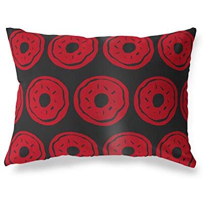 Bonamaison dekorativt kuddöverdrag, röd svart prydnadskuddöverdrag, heminredning örngott för vardagsrum, soffa, sovrum, storlek: 45 x 60 cm – designad och tillverkad i Turkiet Bonamaison dekorativt kuddöverdrag, röd svart prydnadskuddöverdrag, heminredning örngott för vardagsrum, soffa, sovrum, storlek: 45 x 60 cm – designad och tillverkad i Turkiet