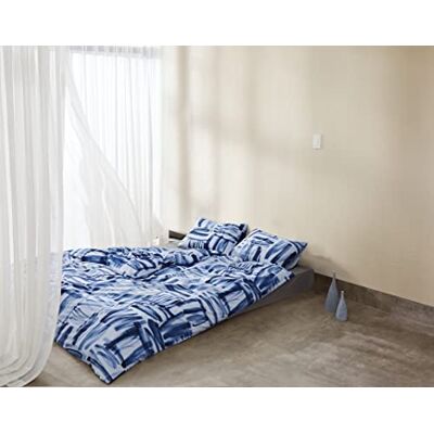 Calvin Målade mönster, enkel, 155 x 220 cm + 80 x 80 cm Sängkläder Bäddset Påslakanset, bläckblå Calvin Målade mönster, enkel, 155 x 220 cm + 80 x 80 cm Sängkläder Bäddset Påslakanset, bläckblå