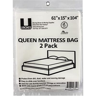 Uboxes Queen madrassväska 155 x 38 x 264 cm, 2 mil, 2-pack, skyddslåda, fjädersäng Uboxes Queen madrassväska 155 x 38 x 264 cm, 2 mil, 2-pack, skyddslåda, fjädersäng