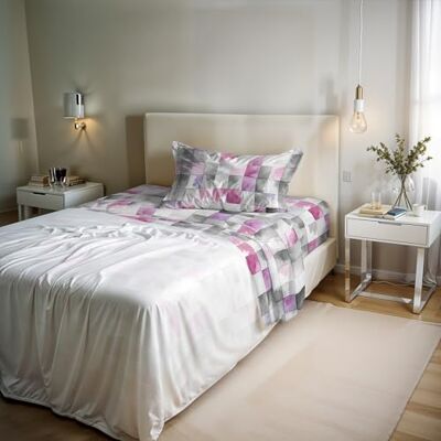 Italian Bed Linen Lakan för enkelsäng i bomull River, stickad i Italien – set med sängkläder, underlakan med hörn, överlakan 90 x 200 cm och örngott med inre flik (enkelsäng, ili) Italian Bed Linen Lakan för enkelsäng i bomull River, stickad i Italien – set med sängkläder, underlakan med hörn, överlakan 90 x 200 cm och örngott med inre flik (enkelsäng, ili)