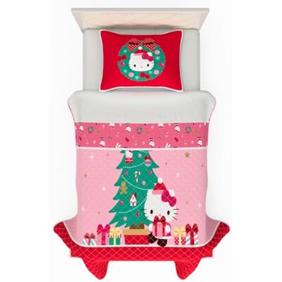 Franco Sanrio Hello Kitty Holiday & Christmas 2 Piece Quilt & Pillow Sham Set, Twin Size 68" x 86", (Officially Licensed Product) by Franco Sanrio Hello Kitty Holiday & Christmas 2 Piece Quilt & Pillow Sham Set, Twin Size 68" x 86", (Officially Licensed Product) by