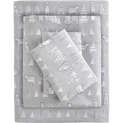 SLEEP PHILOSOPHY True North by Mysig flanell varmt 100% bomullslakan nyhet tryck djur stjärnor söt ultramjuk kallt väder sängkläder set, kung, björn 4 delar SLEEP PHILOSOPHY True North by Mysig flanell varmt 100% bomullslakan nyhet tryck djur stjärnor söt ultramjuk kallt väder sängkläder set, kung, björn 4 delar
