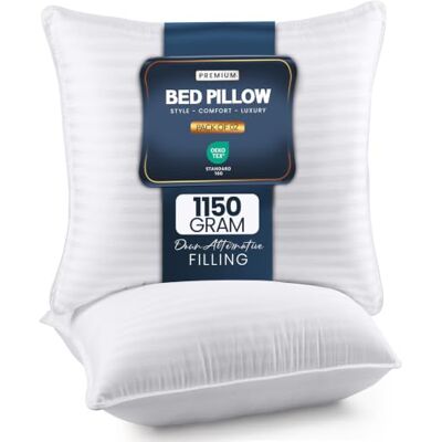 Utopia Bedding (2-pack) premium plyschkudde – fiberfyllda sängkuddar – europeisk storlek 60 x 66 cm – bomullsblandningskuddar för sömn – fluffiga och mjuka kuddar Utopia Bedding (2-pack) premium plyschkudde – fiberfyllda sängkuddar – europeisk storlek 60 x 66 cm – bomullsblandningskuddar för sömn – fluffiga och mjuka kuddar