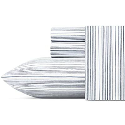 Nautica – king size, lakan, bomull percale sängklädesset, krispigt och svalt, kustnära heminredning (Beaux Stripe Navy, King) Nautica – king size, lakan, bomull percale sängklädesset, krispigt och svalt, kustnära heminredning (Beaux Stripe Navy, King)
