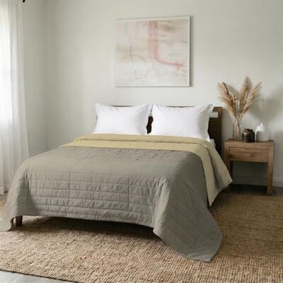 Italian Bed Linen MB HOME ITALY Elegant" sommartäcke, duvgrå/grädde, 260 x 270 cm Italian Bed Linen MB HOME ITALY Elegant" sommartäcke, duvgrå/grädde, 260 x 270 cm