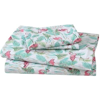 Beatrice Home Fashions Elite hem uppsättning av mjuka borstade mikrofiber kusttryckta lakan för master eller gästsovrum, 90 GSM, King, Flamingo paradis rosa Beatrice Home Fashions Elite hem uppsättning av mjuka borstade mikrofiber kusttryckta lakan för master eller gästsovrum, 90 GSM, King, Flamingo paradis rosa