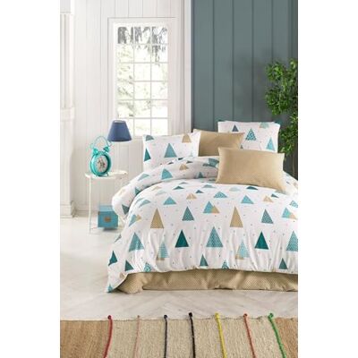 Nuit Des Rêves Double Quilt Cover Set (200 x 200 cm), 65% bomull/35% polyester, vit/blå/beige Kan tvättas i maskin, 120 tråddräck, knapp & Envelope Closure Snygga och bekväma sängkläder Nuit Des Rêves Double Quilt Cover Set (200 x 200 cm), 65% bomull/35% polyester, vit/blå/beige Kan tvättas i maskin, 120 tråddräck, knapp & Envelope Closure Snygga och bekväma sängkläder