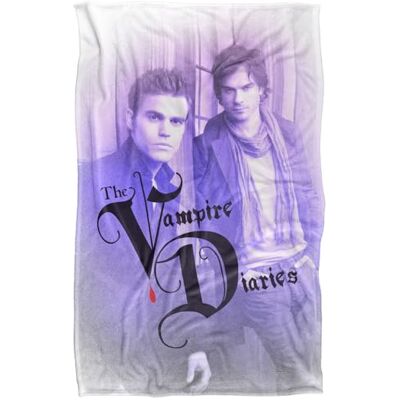 LOGOVISION Vampire Diaries Stefan and Damon supermjuk gosig filt med silkeslent grepp – 91 x 147 cm LOGOVISION Vampire Diaries Stefan and Damon supermjuk gosig filt med silkeslent grepp – 91 x 147 cm