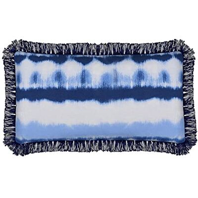 Sleepdown Slips färg frans fylld kudde mjuk dekorativ bomullskudde inredning sovrum kuddar prydnad för heminredning soffa och bil 35 cm x 50 cm blå Sleepdown Slips färg frans fylld kudde mjuk dekorativ bomullskudde inredning sovrum kuddar prydnad för heminredning soffa och bil 35 cm x 50 cm blå