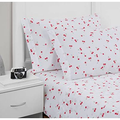 Poppy & Fritz Percale Collection Sänglakanset 100% bomull, krispig och cool, lätta och fukttransporterande sängkläder, Twin XL, körsbär Poppy & Fritz Percale Collection Sänglakanset 100% bomull, krispig och cool, lätta och fukttransporterande sängkläder, Twin XL, körsbär
