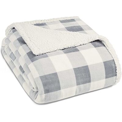 Eddie Bauer Filt, polyester, krom, dubbel Eddie Bauer Filt, polyester, krom, dubbel