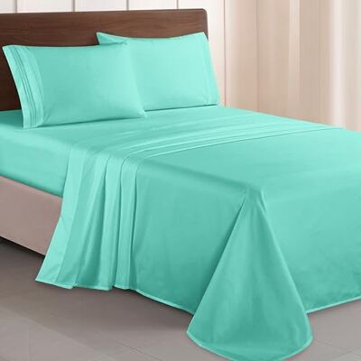 Elegant Comfort Elegant komfort lyxig 1 500 trådtäthet egyptisk kvalitet mikrofiber tre rader broderad mjukaste premium hotellkvalitet 4-delat lakanset, skrynkel- och blekningsbeständig, drottning, paradis teal Elegant Comfort Elegant komfort lyxig 1 500 trådtäthet egyptisk kvalitet mikrofiber tre rader broderad mjukaste premium hotellkvalitet 4-delat lakanset, skrynkel- och blekningsbeständig, drottning, paradis teal