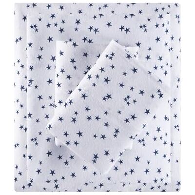 Intelligent Design Cozy Soft 100% Cotton Flannel Print Animals Stars Cute Warm, Ultra Soft Cold Weather Sheet Set Bedding, Full, Blue Stars 4 Piece Intelligent Design Cozy Soft 100% Cotton Flannel Print Animals Stars Cute Warm, Ultra Soft Cold Weather Sheet Set Bedding, Full, Blue Stars 4 Piece